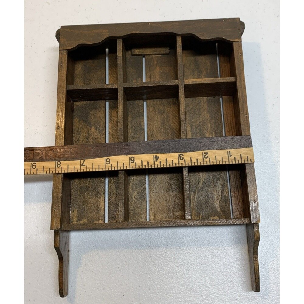 Vintage Country Wood Shadow Box Wall Shelf Curio Knick Knack Miniature Figurines - Picture 4 of 7